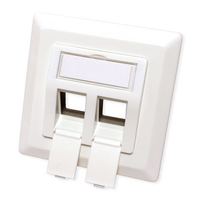 Box modulárny pre 2x Keystone modul,  béžový (rámik)