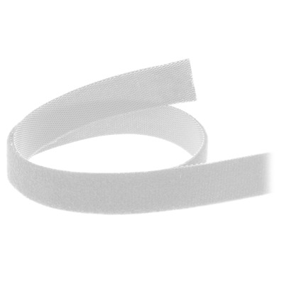 Káblový organizér suchý zips 10m návin, biela farba, šírka 16mm