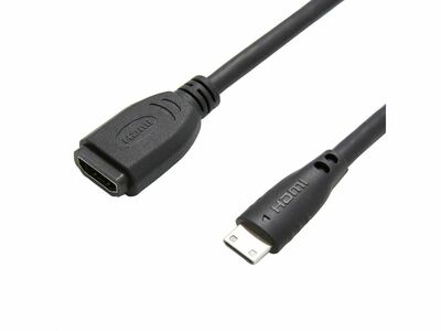 Káblový adaptér HDMI/HDMI mini F/M 0.15m, High Speed+Eth, 1920x1200@60Hz, HDMI 1.4, čierny