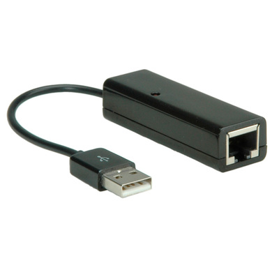 Adaptér USB 2.0 na RJ45 (FastEthernet), 10cm, čierny