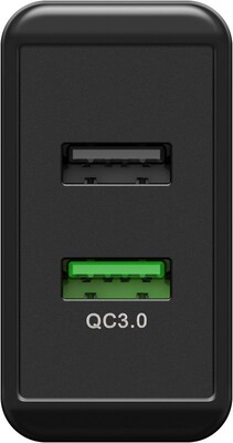 Nabíjačka USB 230V 2port, 2xUSB A, 28W, Quick Charge 3.0, čierna