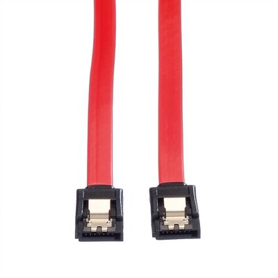 Kábel SATA III M/M 1m, clip, 6 Gbit/s, červený