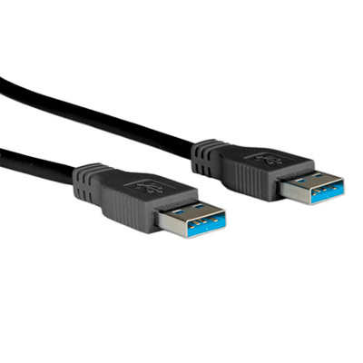 Kábel USB 3.0 A-A M/M 1.8m, Super Speed, čierny