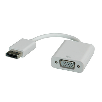 Adaptér DisplayPort/VGA, 15cm biely, DP ver. 1.1