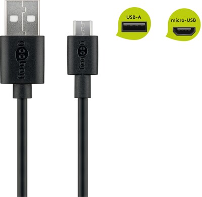 Kábel USB 2.0 A-MICRO-B M/M 0.5m, High Speed, čierny