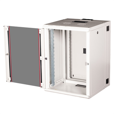 19" Rack na stenu 16U, sivý, 818x600x600mm (HxWxD), RAL7035, PRO, otočný (2-dielny)