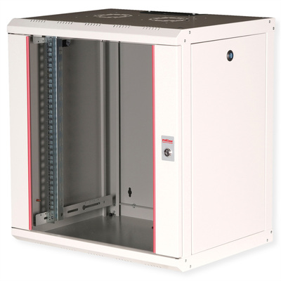 19" Rack na stenu 12U, sivý, 640x600x450mm (HxWxD), RAL7035, PRO, odnímateľné bočnice