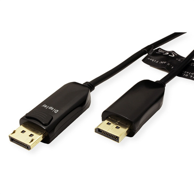 Kábel DisplayPort M/M 30m, 8K@60Hz, DP v1.4, 32.4Gbit/s, čierny, jednosmerný, aktívny, optický
