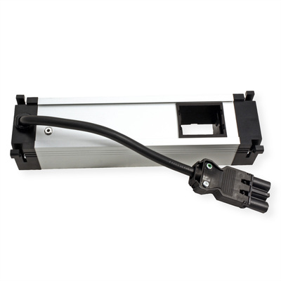 Power Frame 1xUTE 230V, 1xCustom, nabíjačka (USB A + USB C), 0.2m kábel 1.5mm², GST18, hliník/čierny