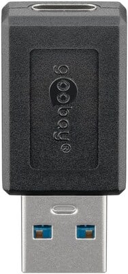 Adapter USB 3.1 Typ C, AM/CF, 5GBit/s, Dongle, čierny