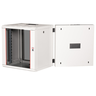 19" Rack na stenu 12U, sivý, 640x600x600mm (HxWxD), RAL7035, PRO, otočný (2-dielny)