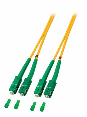 Fiber kábel SC/APC-SC/APC, 3m Duplex OS2(9/125µm), LSOH, 3mm, žltý
