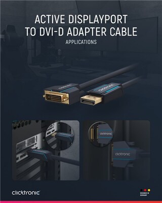 Kábel DisplayPort na DVI-D M/M 2m, jednosmerný, max. 1920x1200@60Hz, modrý, pozl. konektor, C