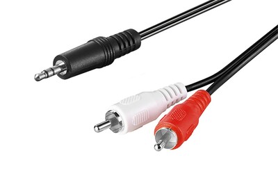 Kábel 3.5mm stereo/2xCinch M/M 5m, čierny