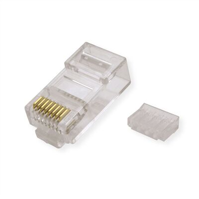 Konektor 8/8 RJ45 cat.6a, netienený, na lanko, s vložkou, AWG 24, 100ks/bal