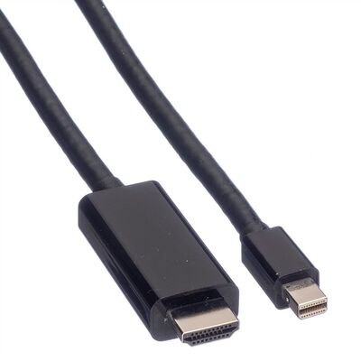Kábel DisplayPort mini na HDMI M/M 1m, jednosmerný, 4K@60Hz UHD, audio, čierny