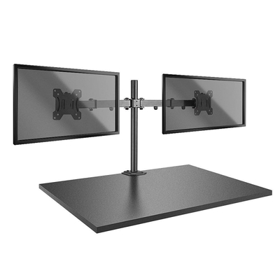 Držiak pre 2x monitor na stôl, úchyt o dosku, max 7kg, rameno 395mm, VESA75/100, čierny