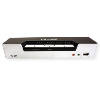 KVM switch/prepínač 4PC, HDMI, USB, audio, USB hub2.0