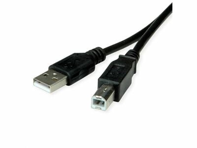 Kábel USB 2.0 A-B M/M 1.8m, High Speed, čierny, Roline Recycled Material