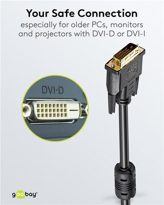 Kábel DVI-D M/M 10m, Dual-Link, 3840x2160@30Hz, HQ s ferrit., čierny, G pozl. Konektor