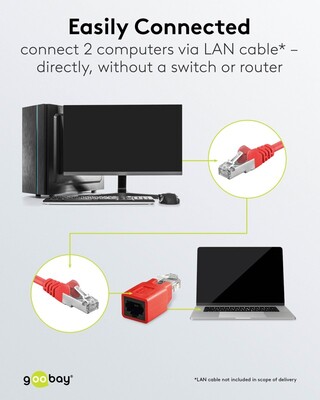Adaptér RJ45 M/F cross/krížená, netienený, cat.5e, červený
