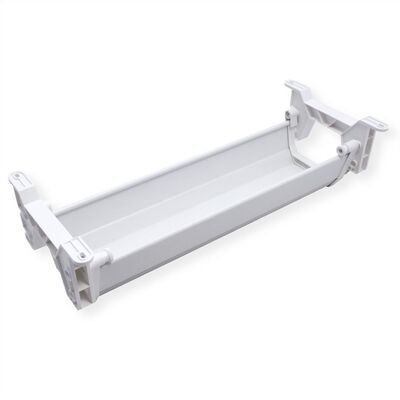 Káblový organizér, žľab na káble pod stôl, plast (ABS), 449x182x118mm (DxHxV), biely