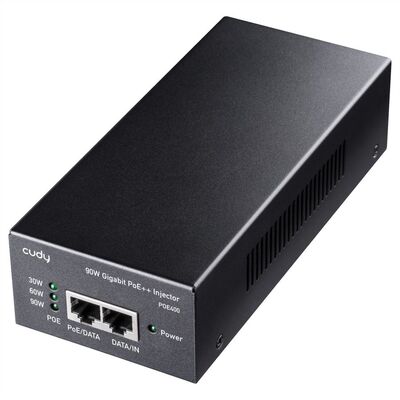 PoE+ Injector, Gigabit, 1port, 90W, 802.3af/at, čierny, CUDY