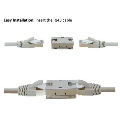 Spojka RJ45, cat.6a, tienená, kovová Gigabit, Slim