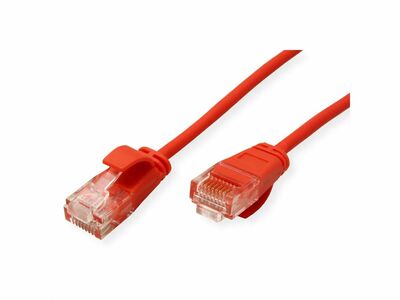 UTP Patchkábel LSOH TPE 0.3m cat.6a, červený, slim, Cu, Flex Cable, Roline Green, Eco obal