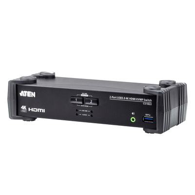 KVM switch/prepínač 2PC, HDMI 2.0 USB 3.0 Audio, čierny