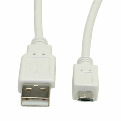 Kábel USB 2.0 A/MICRO-B M/M 3m, High Speed, biely