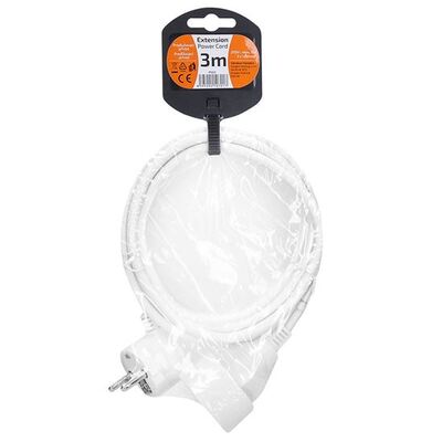 Predlžovačka 3m s 1 zásuvkou, 1.00mm², biela