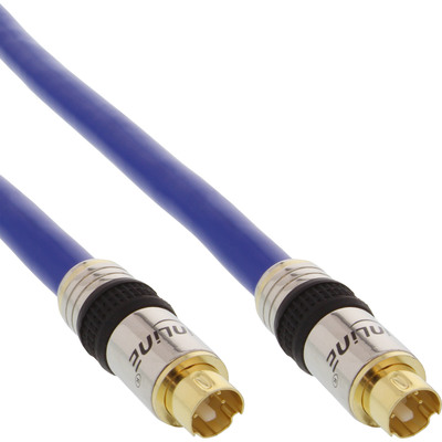 Kábel SVHS M/M 2m, PREMIUM, modrý, pozl. konekt.