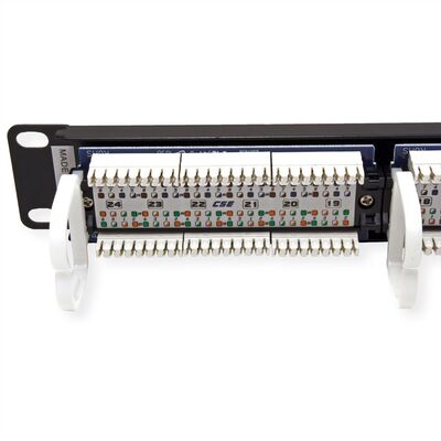 19" Patch panel 24port cat.5e, netienený, 1U, čierny