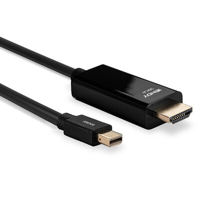 Kábel DisplayPort mini na HDMI M/M 2m, jednosmerný, max. 3840x2160@30Hz, čierny