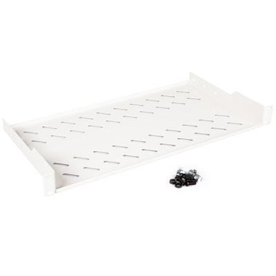 19" Polica 250mm, max. 15kg, 1U, sada skrutiek a podložiek v balení, sivá