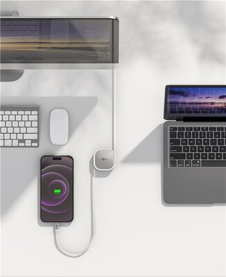 Kábel USB 2.0 Typ C CM/CM 1m, High Speed, Power Delivery 15w 5V3A, biely/sivý, samonavíjací