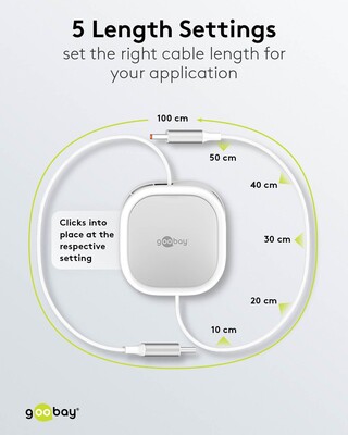 Kábel USB 2.0 Typ C CM/CM 1m, High Speed, Power Delivery 15w 5V3A, biely/sivý, samonavíjací