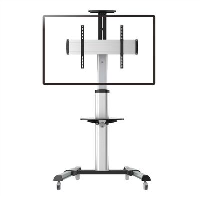 Držiak na kolieskach pre TV 37-70", s policou, výška 120-160cm, max 50kg, VESA do 600x400, sivý