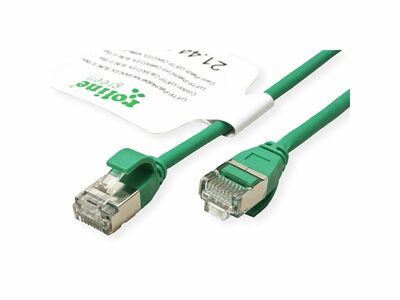 U/FTP Patchkábel LSOH TPE 2m cat.6a, zelený, slim, Cu, Flex Cable, Roline Green, Eco obal