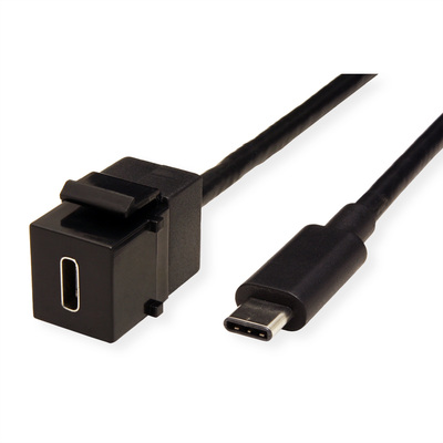 Modul USB 3.1 CF/CM, Keystone, 0.5m, čierny