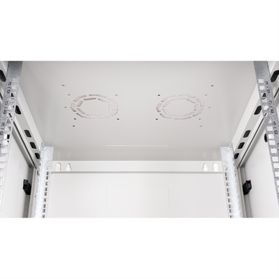 19" Rack na stenu 18U, sivý, 912x600x600mm (HxWxD), odnímateľné bočnice