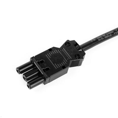 Kábel sieťový 230V, vidlica (CEE7/7) lomená - GST18 (F), 1m, 1.50mm², 16A, čierny