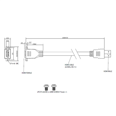 Modul pre BACHMANN, HDMI + Tlačidlo, 1m, s konektorom RJ11 pre tlačidlo, čierny