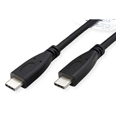 Kábel USB 3.2 Gen 2, Typ C CM/CM 1m, 10Gbps, PD 100w 20V5A, čierny, Roline Recycled Material