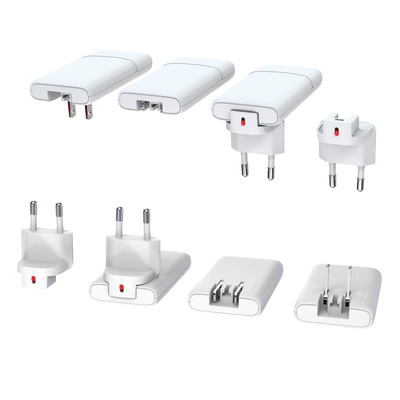 Nabíjačka USB 230V 2port, EU/US, 1xUSB A, 1xUSB Typ C, 65W, PD, QC 3.0, cestovná/skladacia, biela