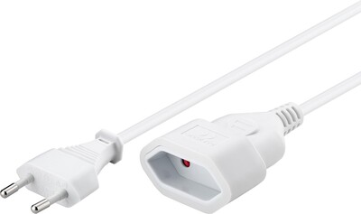 Predlžovačka 2pin, 3m s 1 zásuvkou, 0.75mm², biela