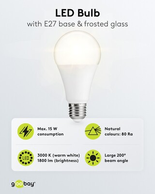 LED žiarovka E27 teplá biela 15W