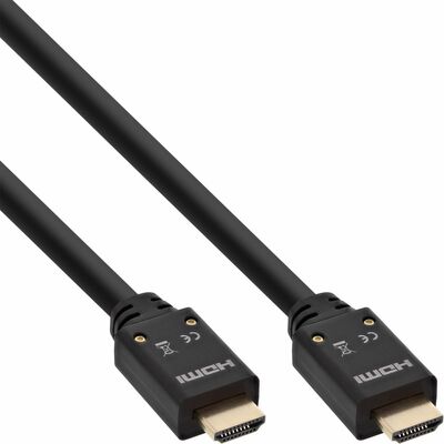 Kábel HDMI M/M 25m, High Speed+Eth, 4K@30Hz, HDMI 1.4, G pozl. kon., čierny, jednosmerný, Aktívny