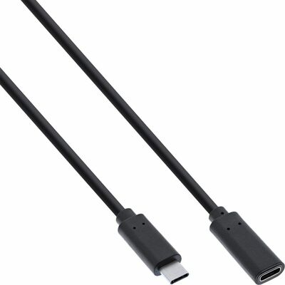 Kábel USB 3.1 Typ C CM/CF 1.5m, Super Speed (Power Delivery 20V3A) gen.2, čierny, predlžovací